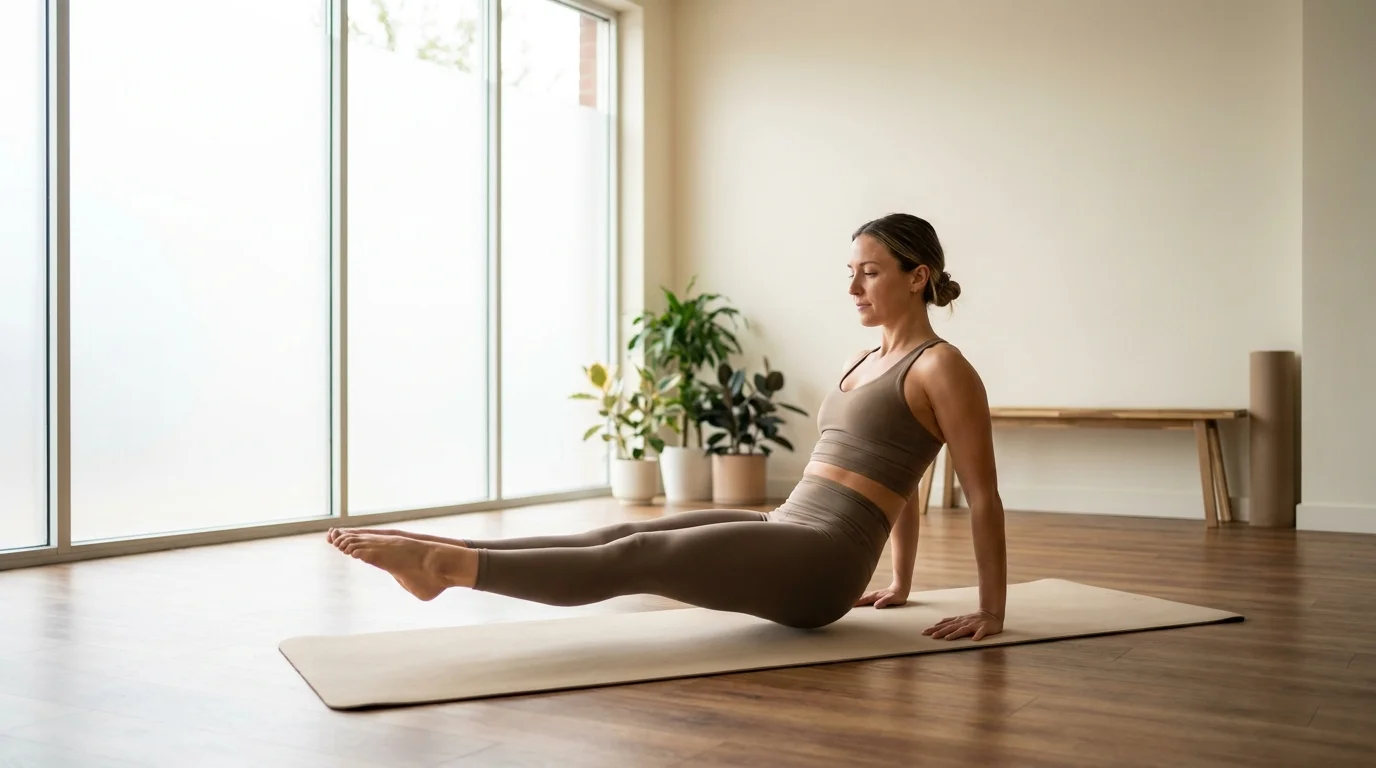 Illustration of Crab on the Pilates reformer