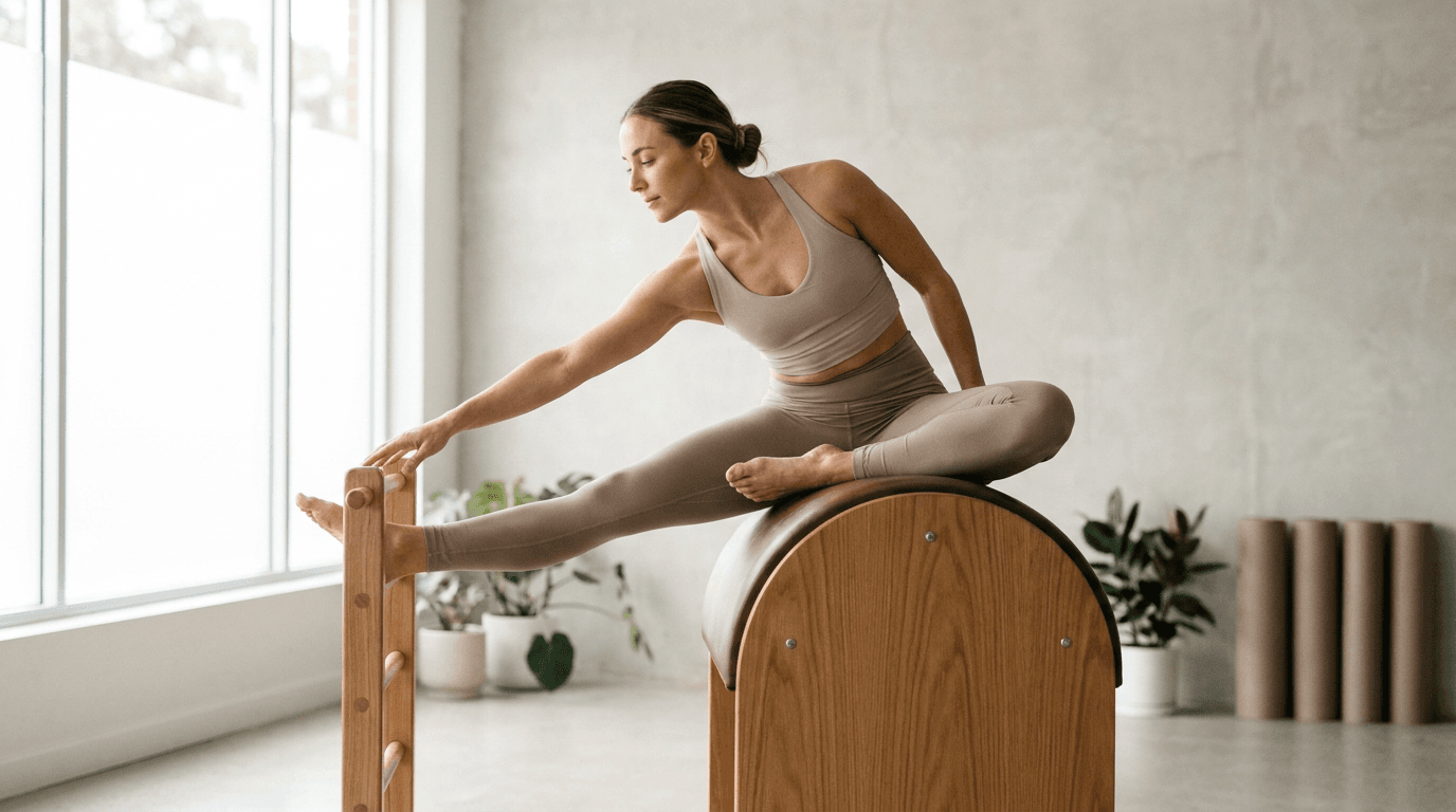 Illustration of Ladder Barrel Tree on the Pilates reformer