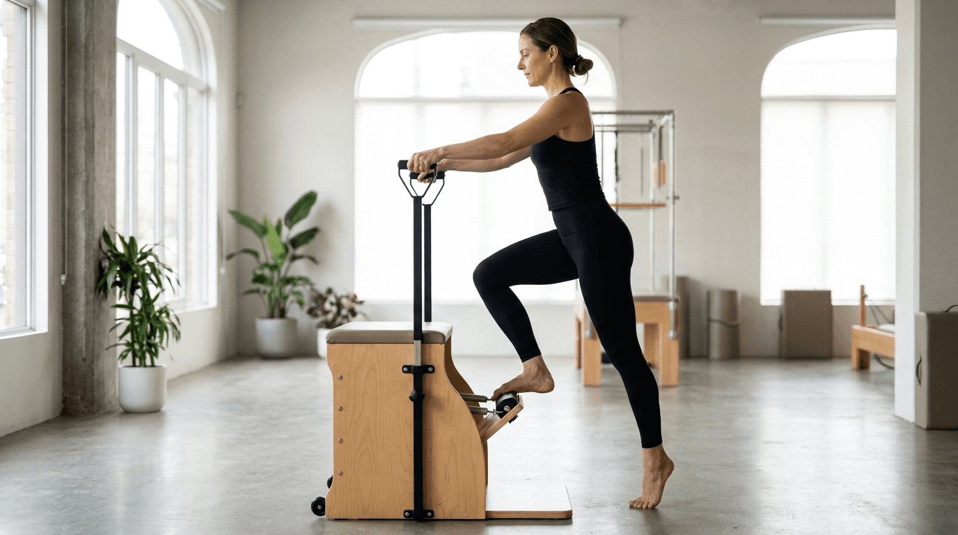 Illustration of Going Up Side on the Pilates reformer