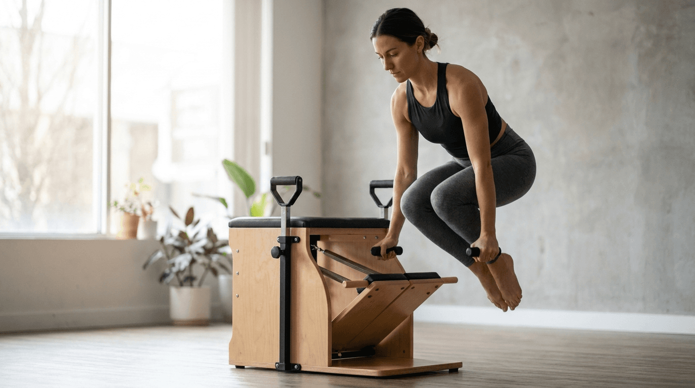 Illustration of Pull Up on the Pilates reformer