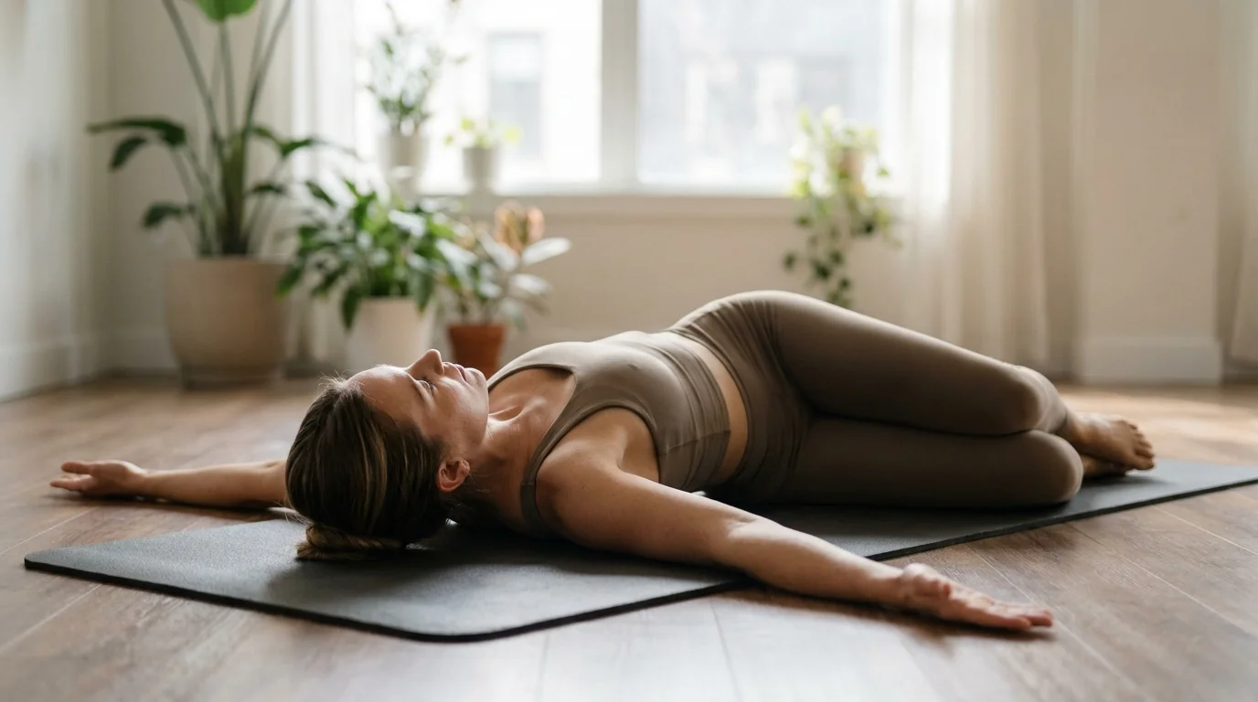 Illustration of Hip Twist on the Pilates reformer
