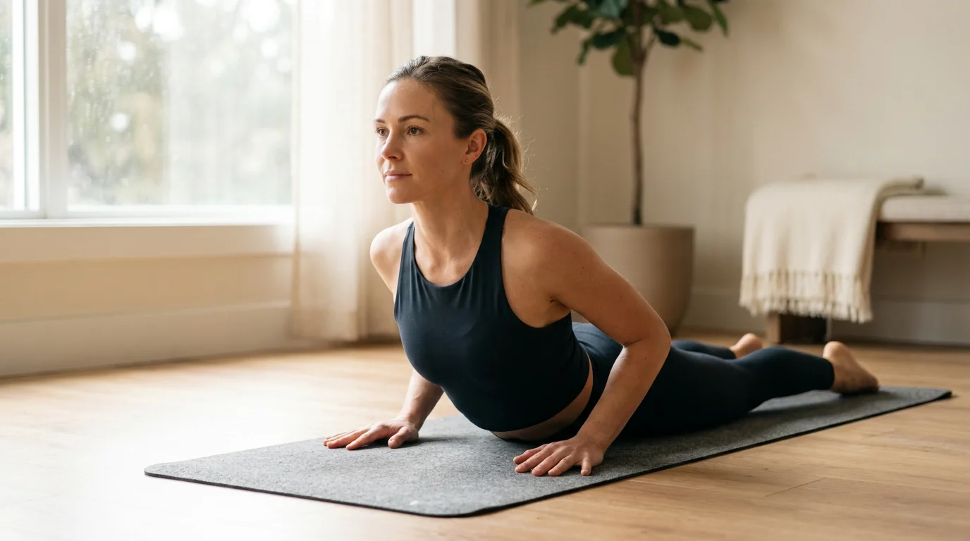 Illustration of Swan Prep on the Pilates reformer