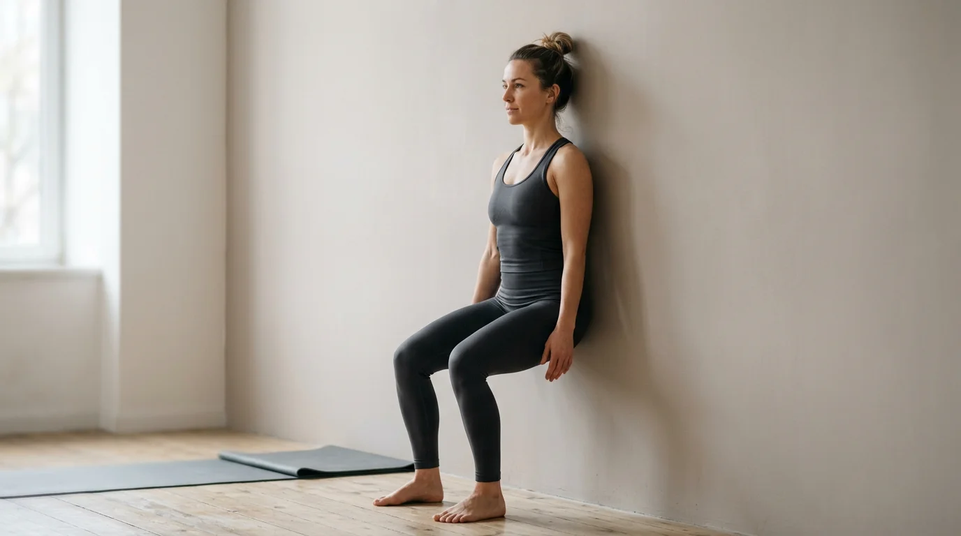 Illustration of Wall Squat on the Pilates reformer